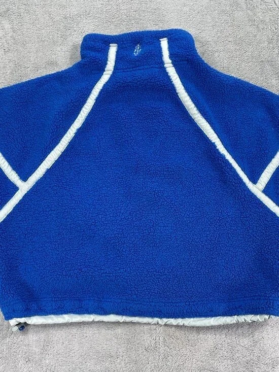 Free People Movement Mountain High 1/2 Zip Fleece Women XS Blue Crop Mock Neck - Picture 4 of 15